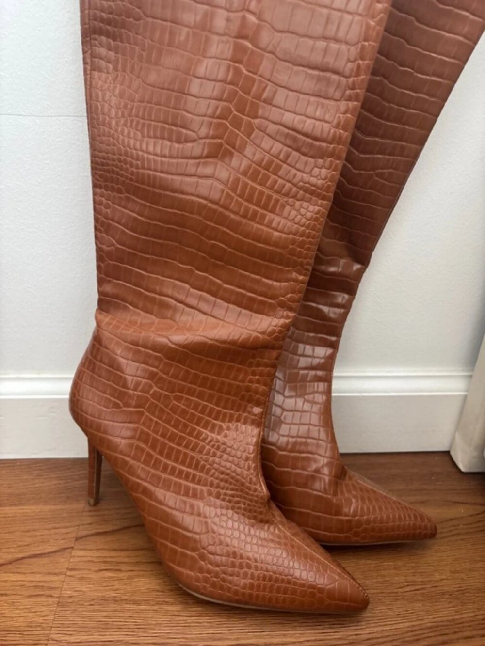 Faux-crocodile Leather ASOS boot